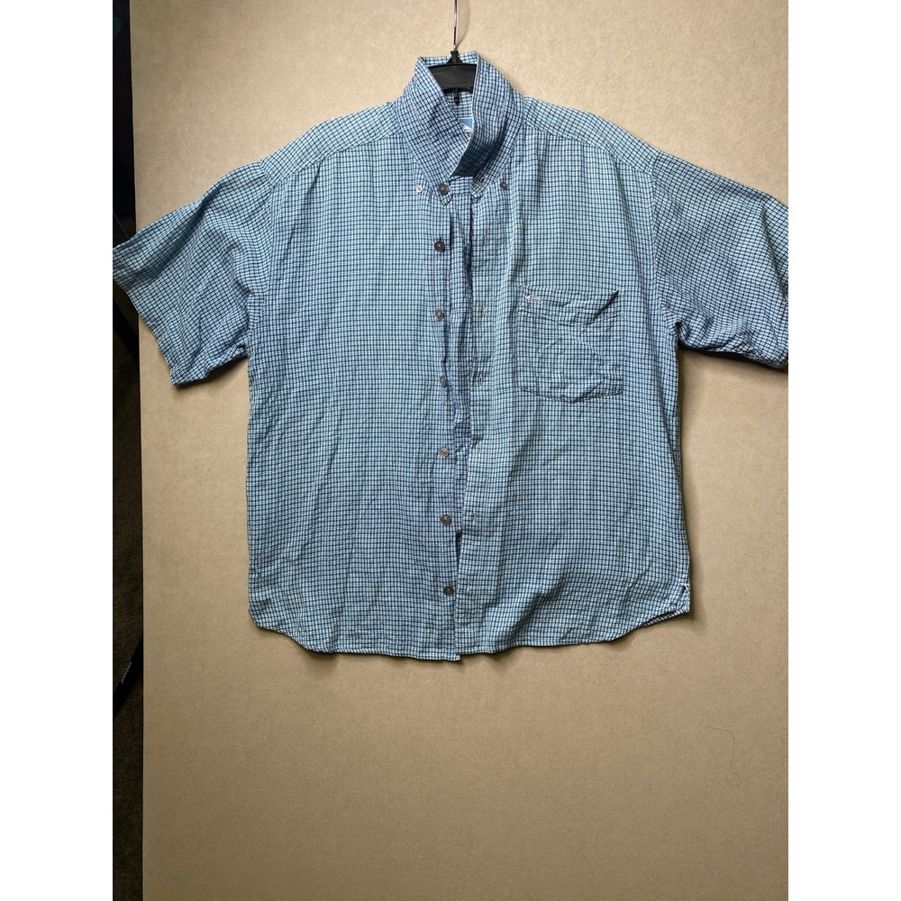 Quiksilver Mens Vintage Blue Check Short Sleeve Button Down Shirt Size M L109681
